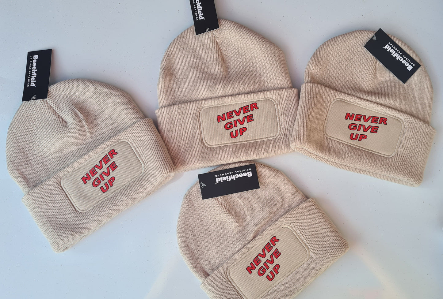 Never Give UP Sand Patch Beanie