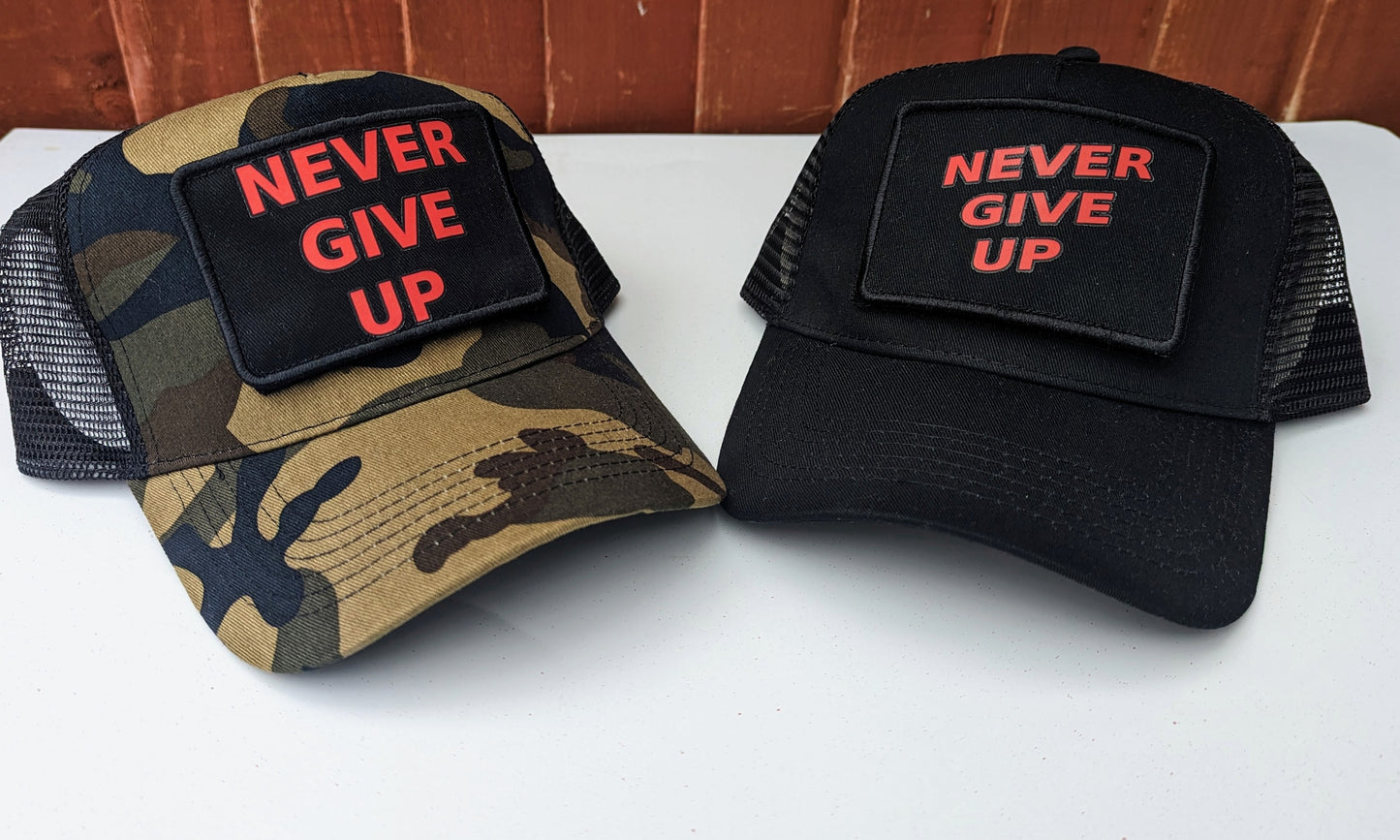 Never Give Up Snapback Trucker Cap Personalized