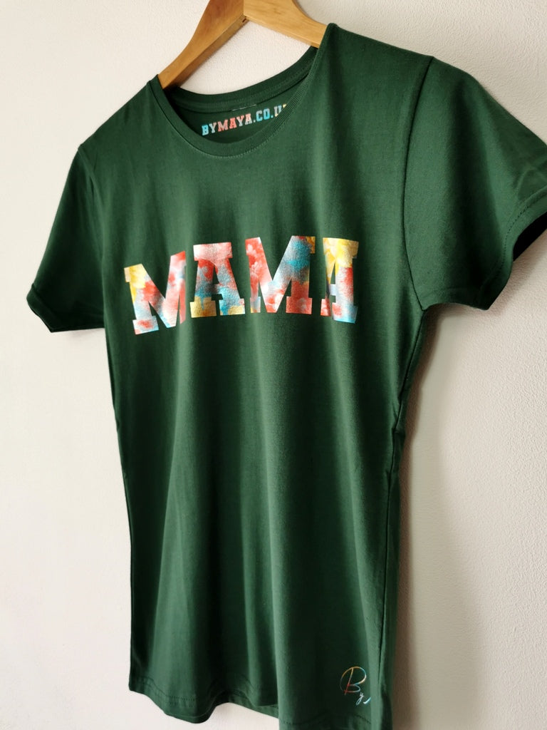 MAMA with Floral Vinyl T-Shirt