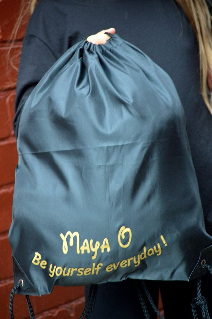 PE Bag, with a personalised message for Kids - bymaya.co.uk