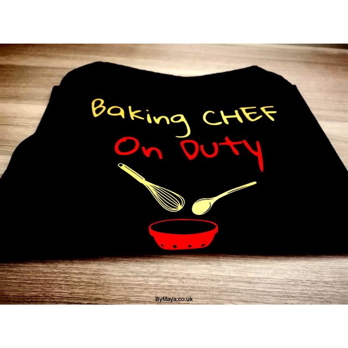 Baking Chef on Duty Personalised Message on a Adult Unisex Apron - bymaya.co.uk