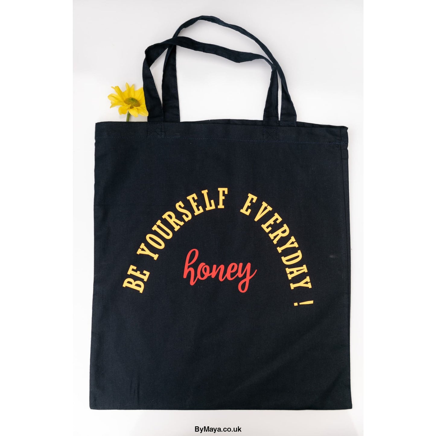 Be yourself Everyday Honey Personalised Black Bag For Life -