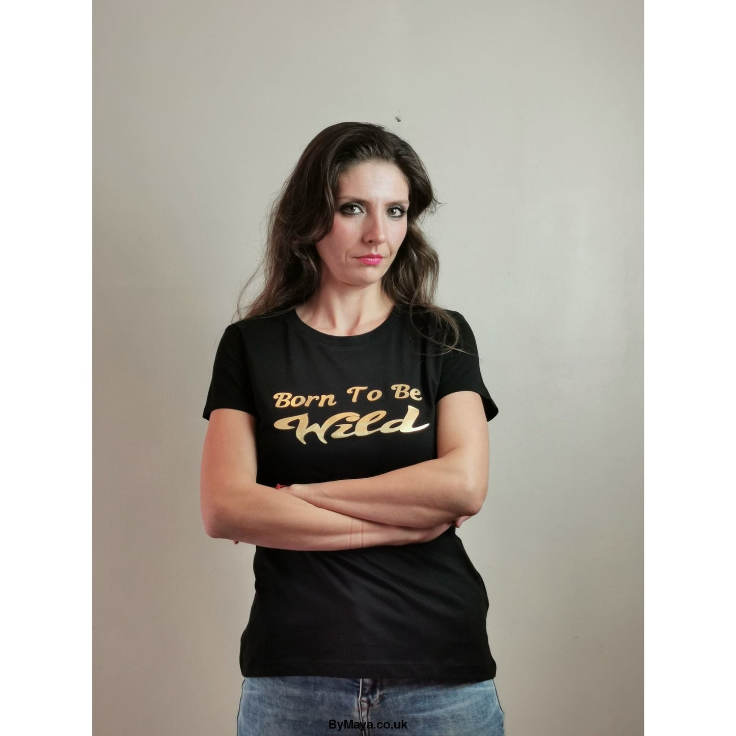 Born To Be Wild Personalised on a Ethically Made from Organic Cotton Vegan Approved T-shirt - bymaya.co.uk