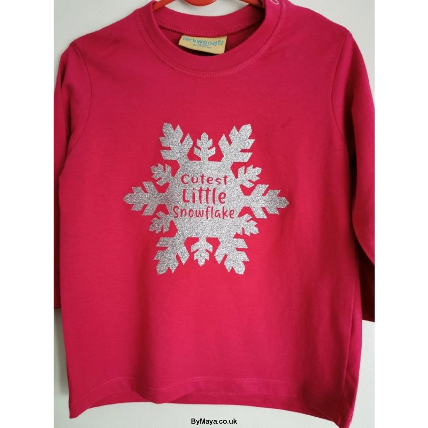 Cutest Little Snowflake Christmas Personalised Message on a Long Sleeve infant T-Shirt - bymaya.co.uk