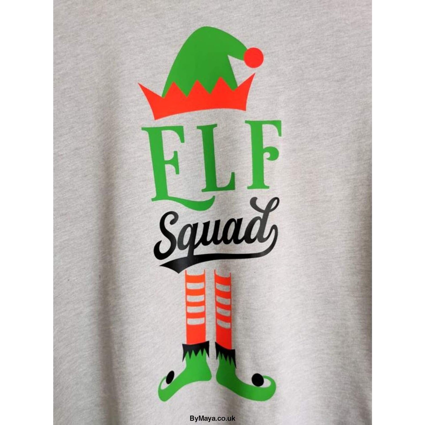 Elf Squad Personalised Message on a Long Sleeve HD T-Shirt for Kids - bymaya.co.uk