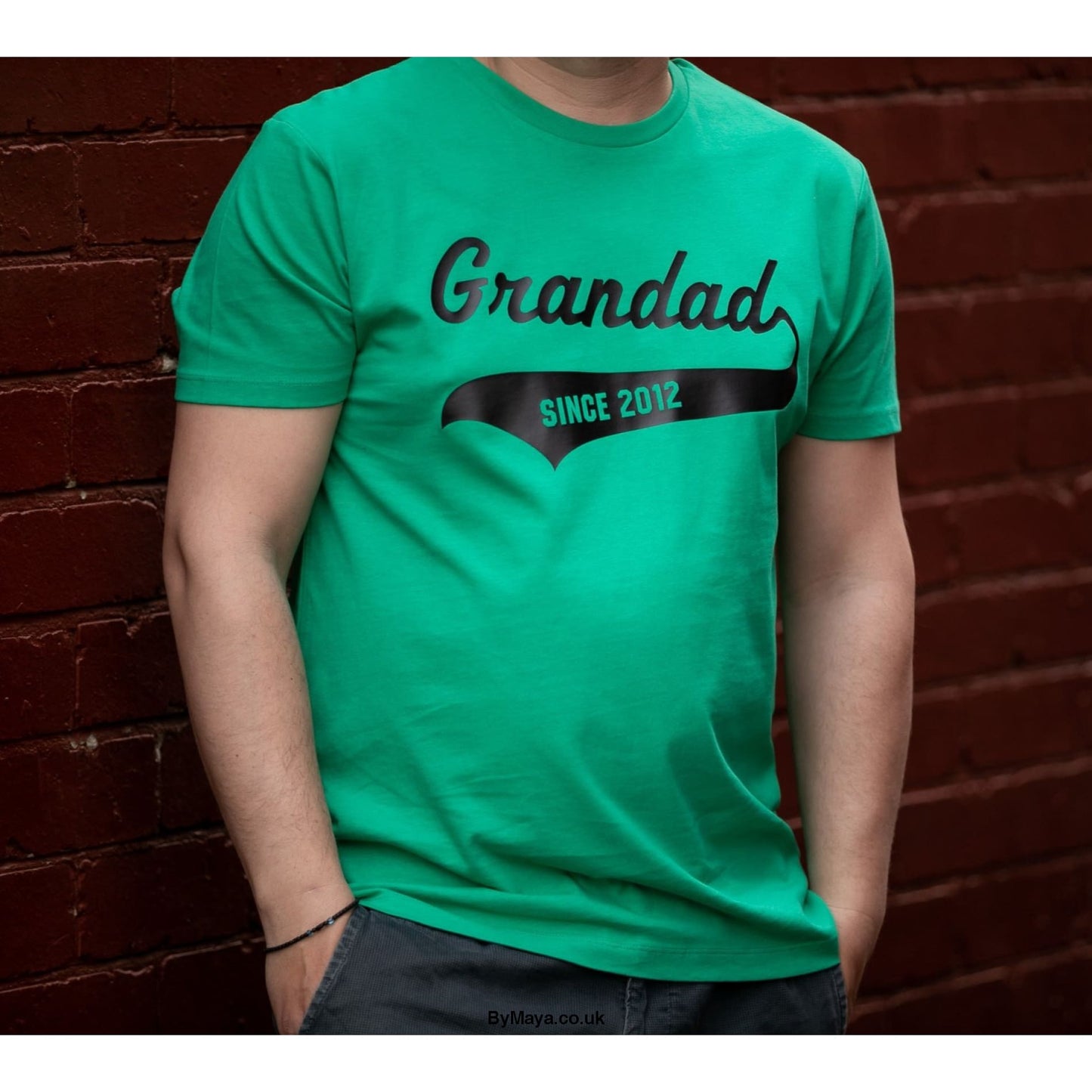 Grandad Since 2012 Personalised text on a Ethically Made