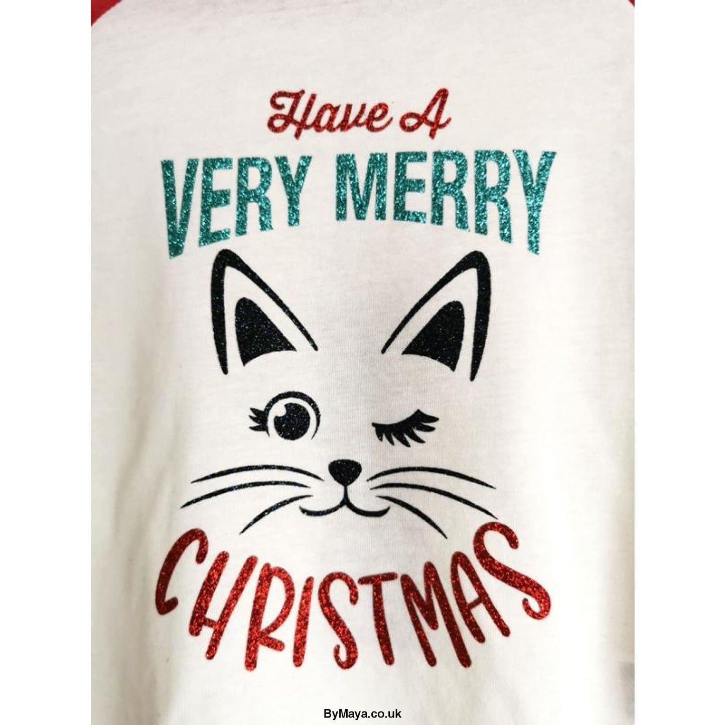 Have a Very Merry Christmas Girls Christmas Personalised Message on a Mini Superstar Baseball T-Shirt - bymaya.co.uk