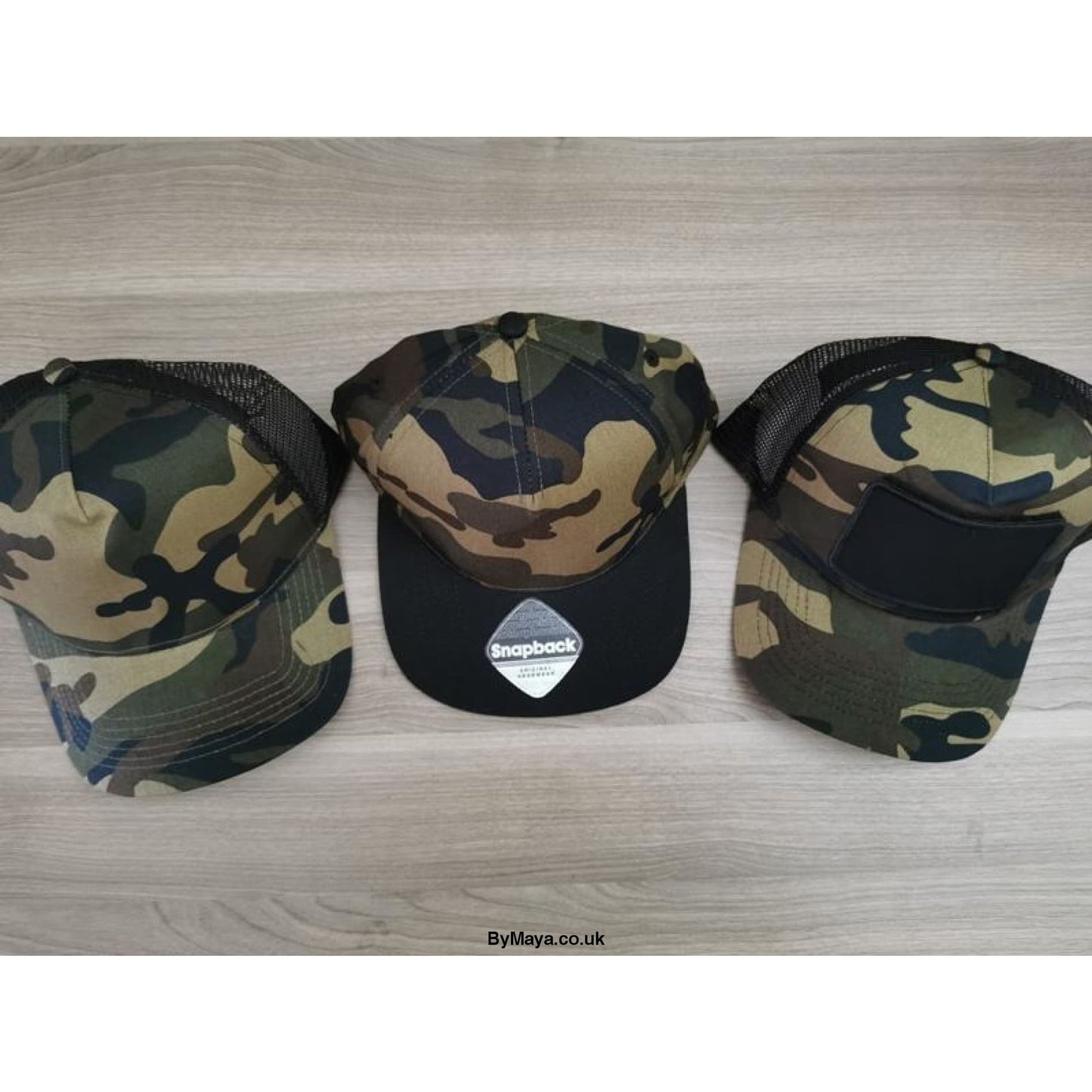 Jungle Camo Snapback Trucker Cap Mesh Rear Panels Personalised - bymaya.co.uk