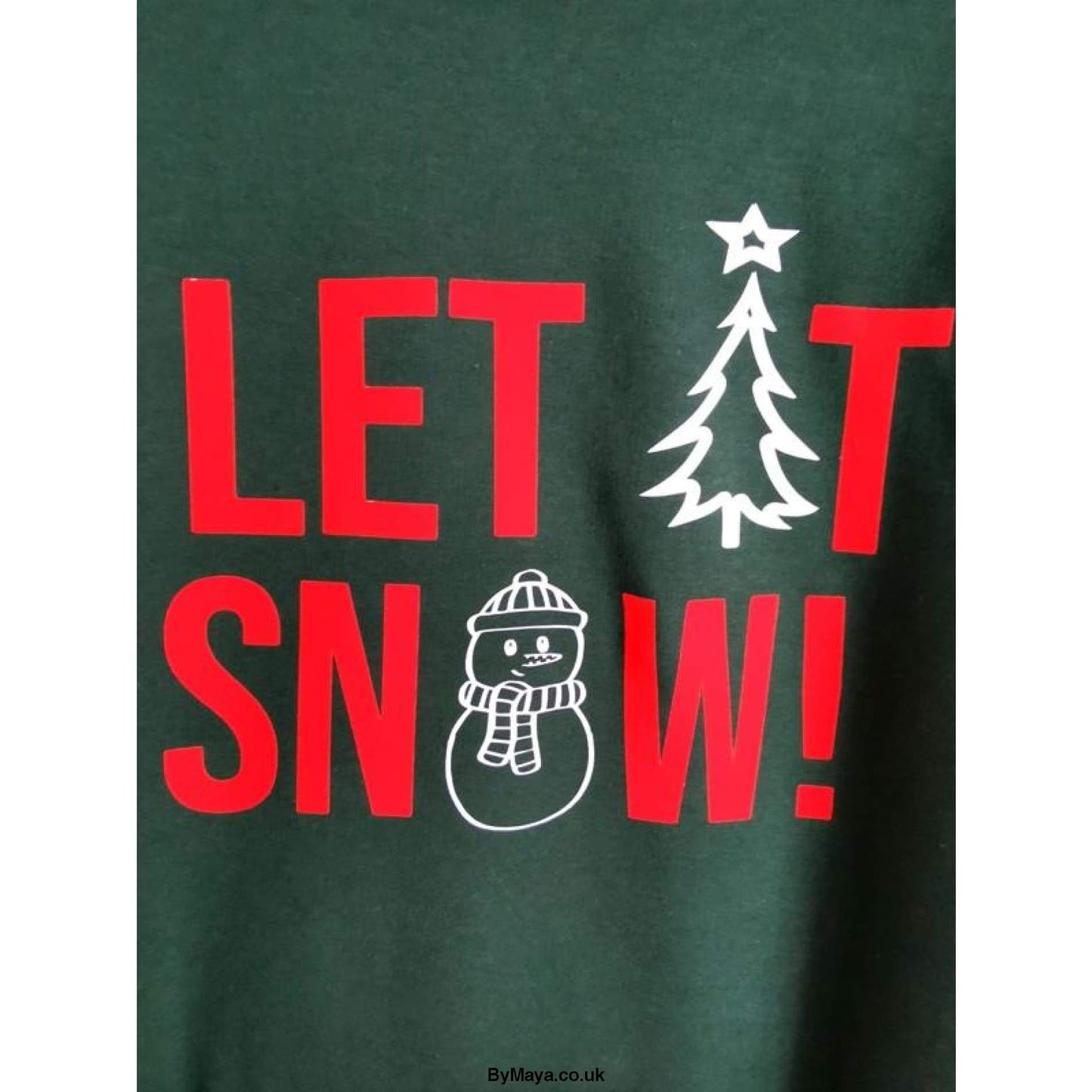 LET IT SNOW Kids Christmas Personalised text on a Sweatshirt - bymaya.co.uk