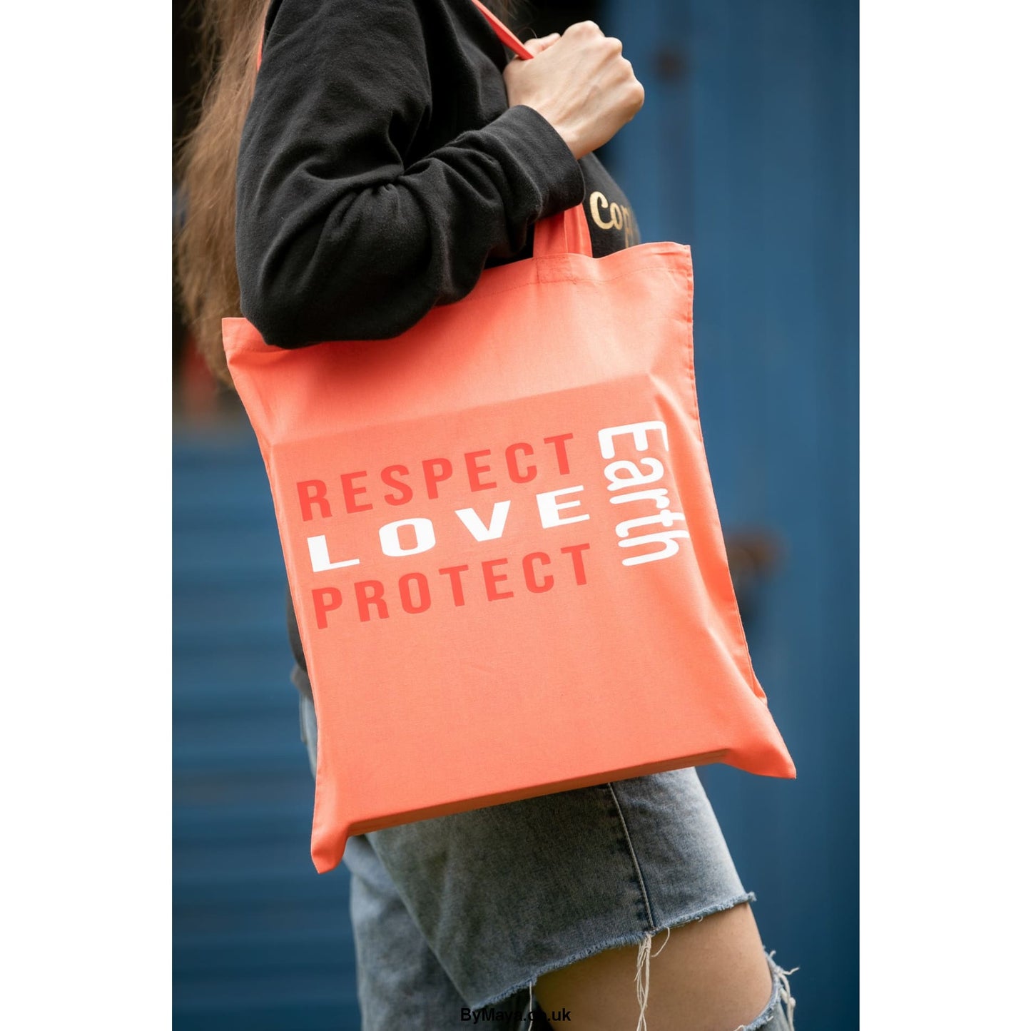 Love Protect Respect Earth Personalised Coral Bag For Life -