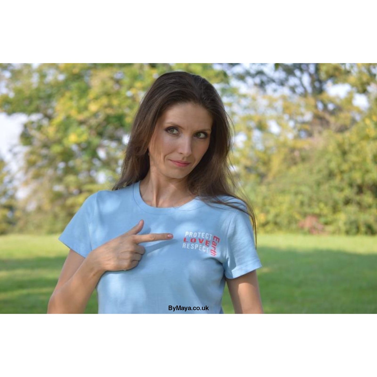 Love, Respect , Earth on a Ethically Made from Organic Cotton Vegan Approved T-shirt - bymaya.co.uk