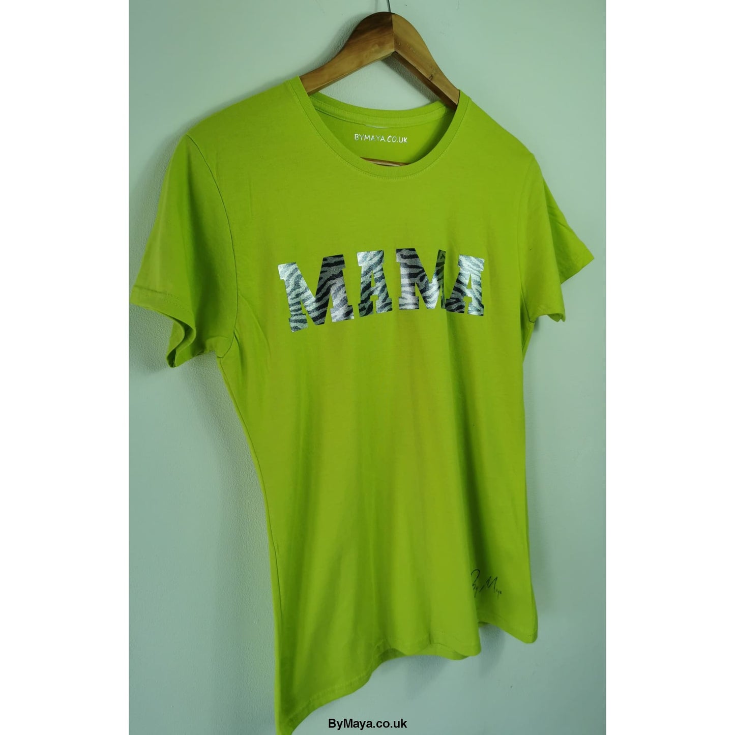 MAMA with Zebra Print on a Ladies Lightweight Slim T-Shirt -