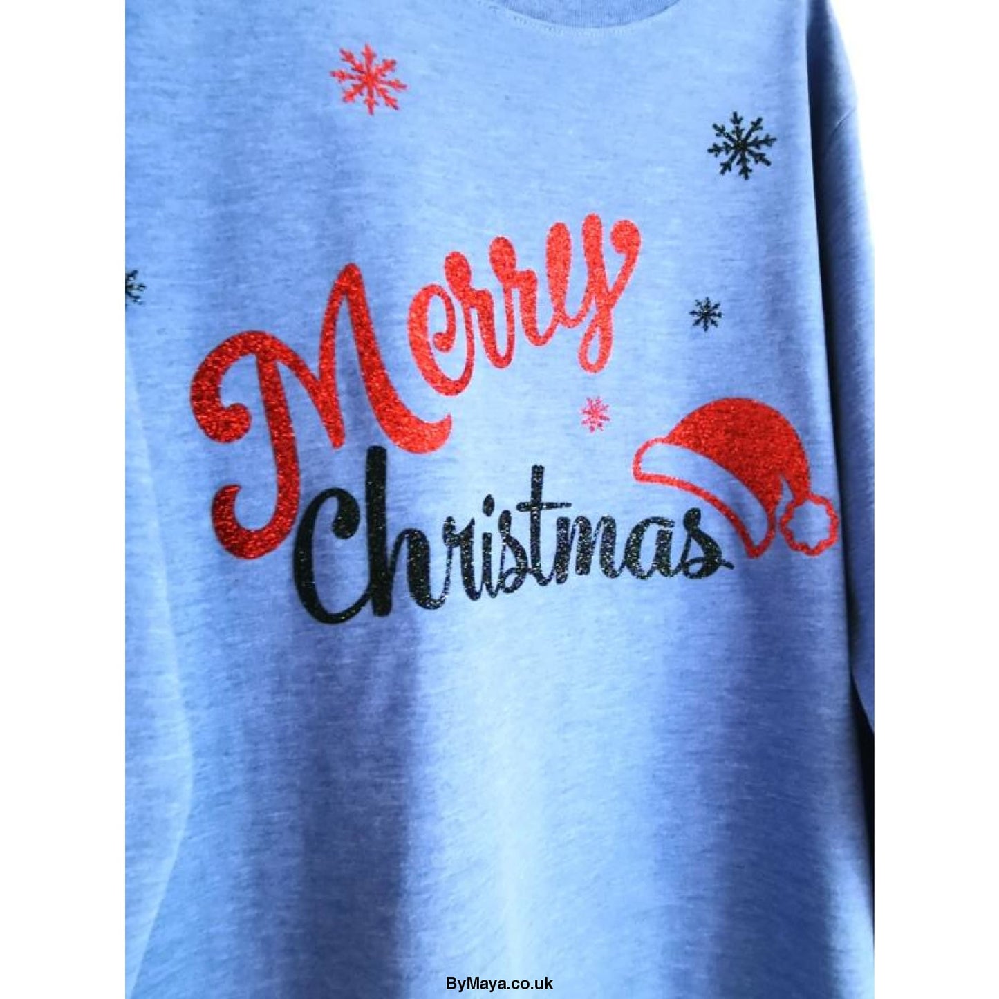 Merry Christmas Girls Personalised message on a Long Sleeve HD T-Shirt - bymaya.co.uk