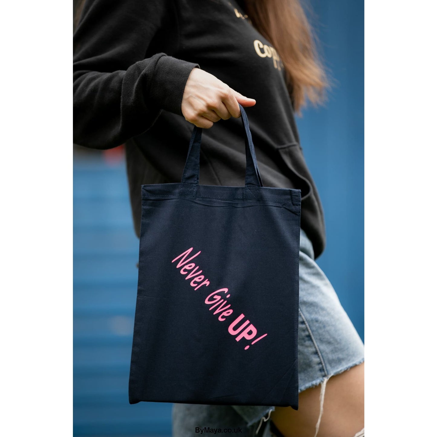 Never Give Up! Personalized Navy Mini Bag For Life - Navy /