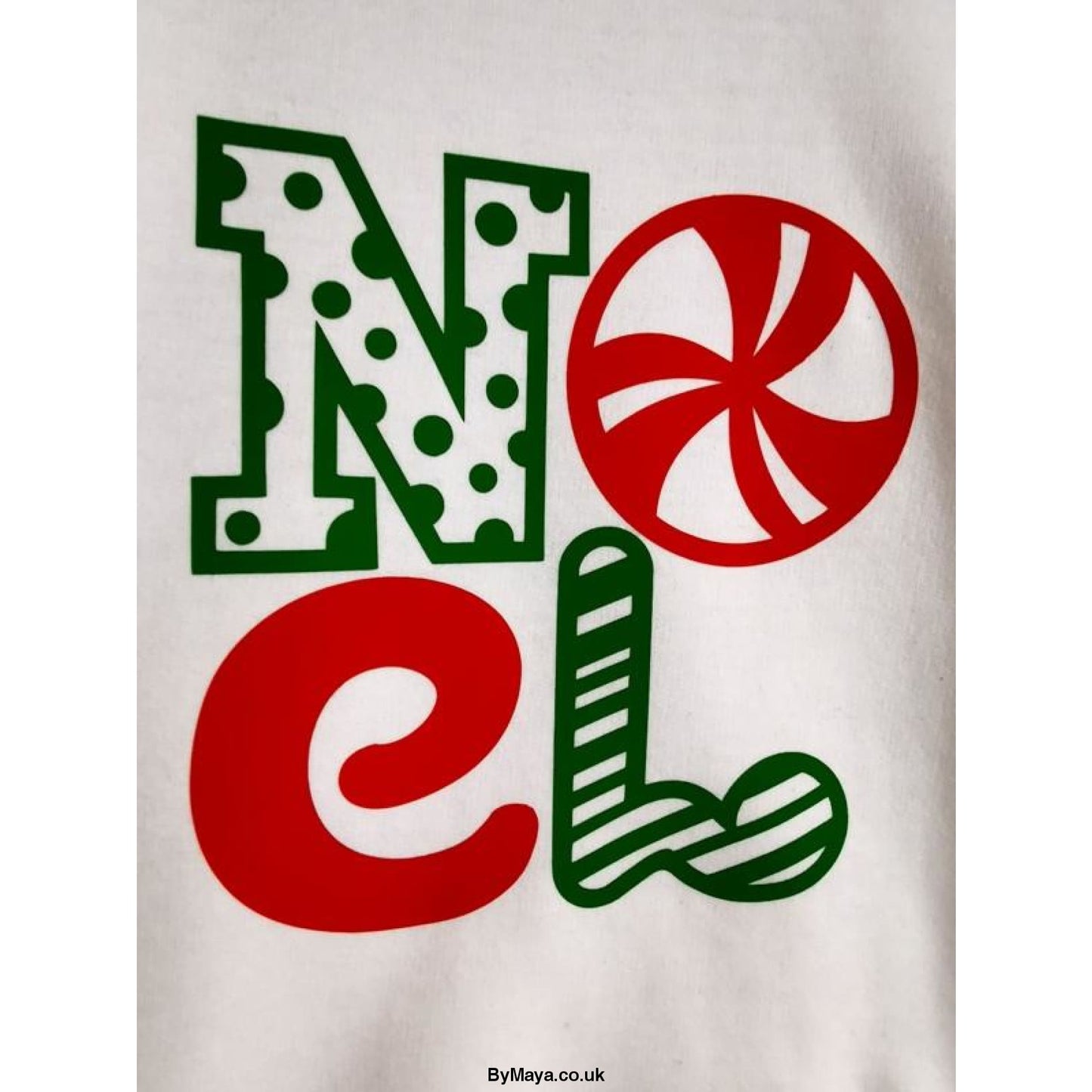 NOEL Kids Christmas Personalised text on a Sweatshirt - bymaya.co.uk