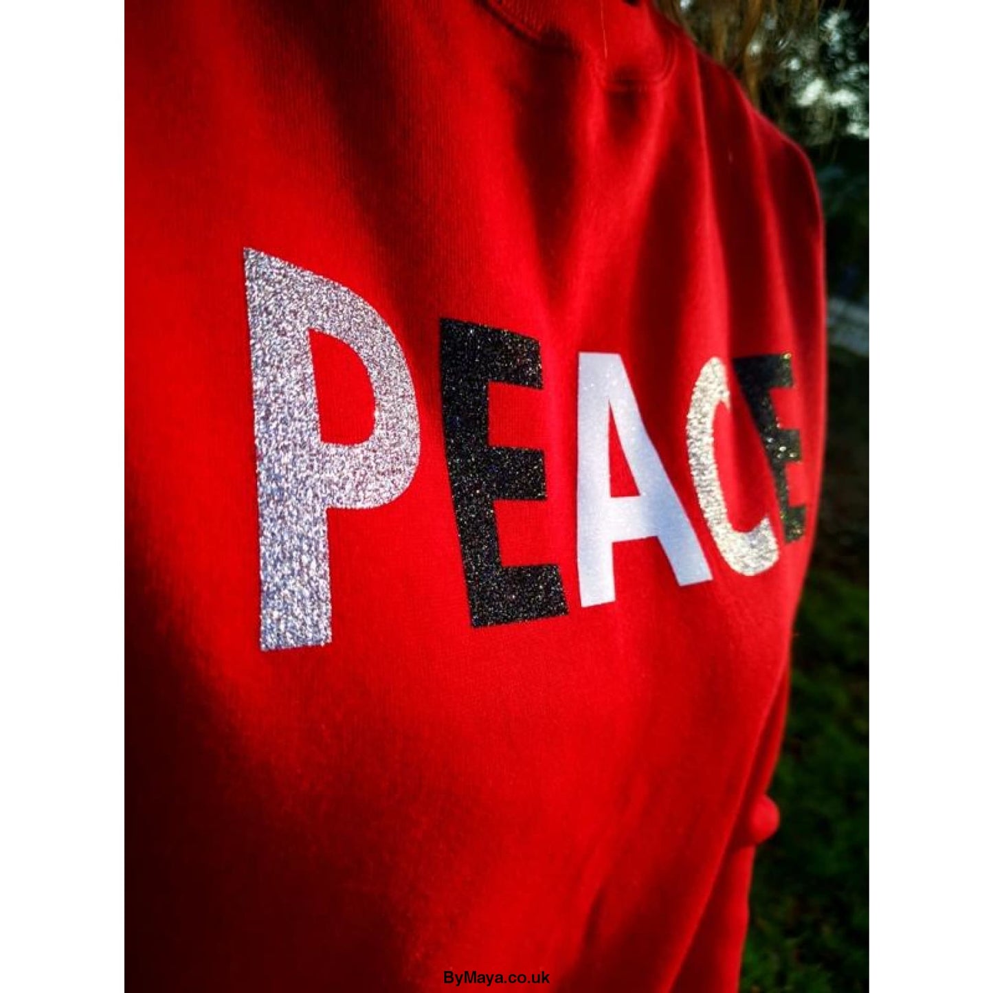 Peace, Love, Joy Personalised Message Unisex Sweat - bymaya.co.uk