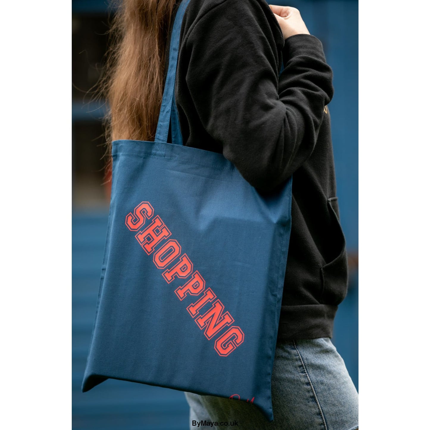 Shopping Personalised Navy Bag For Life - Long Handles - bymaya.co.uk
