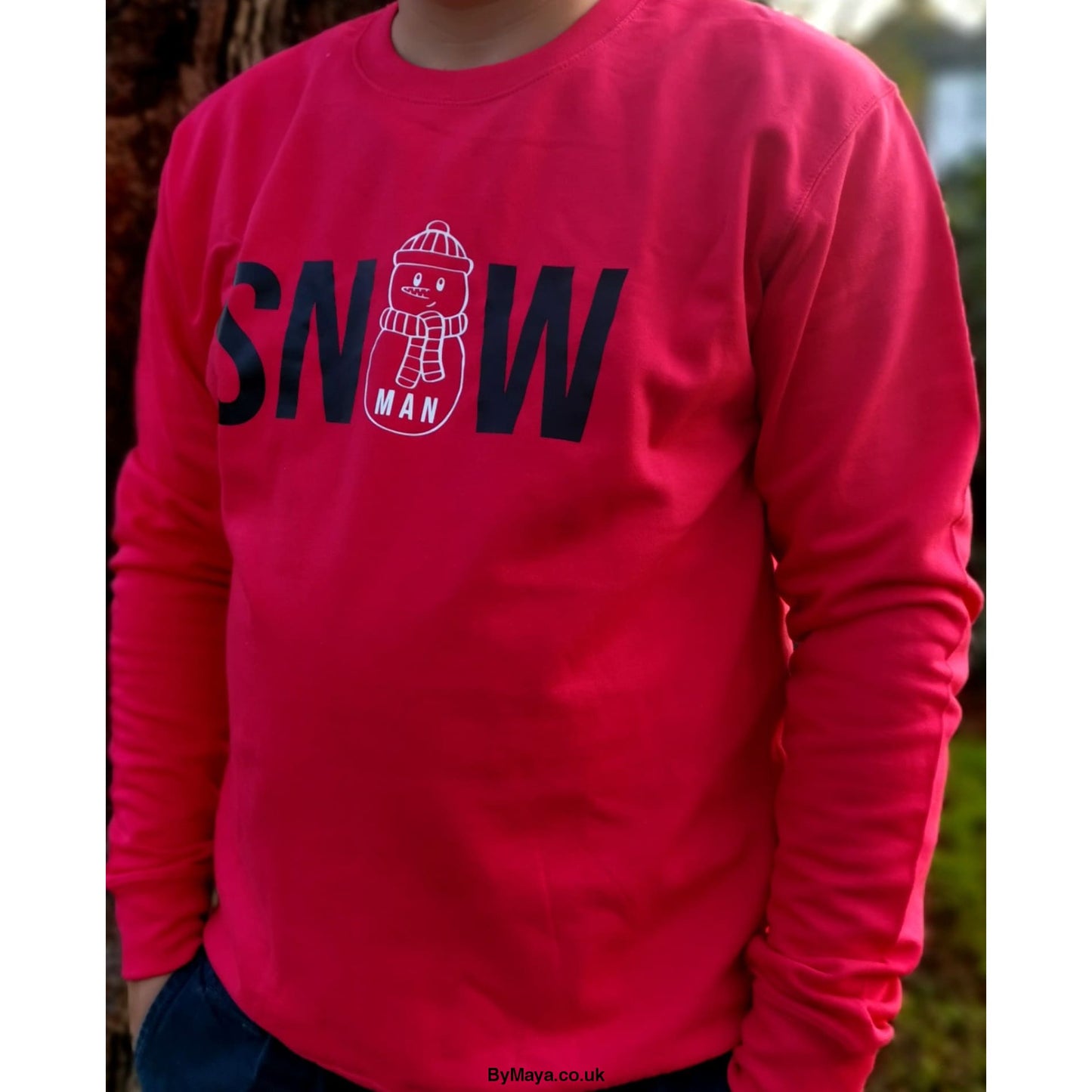 SNOW with a Snowman Men’s Christmas Sweatshirt - christmas