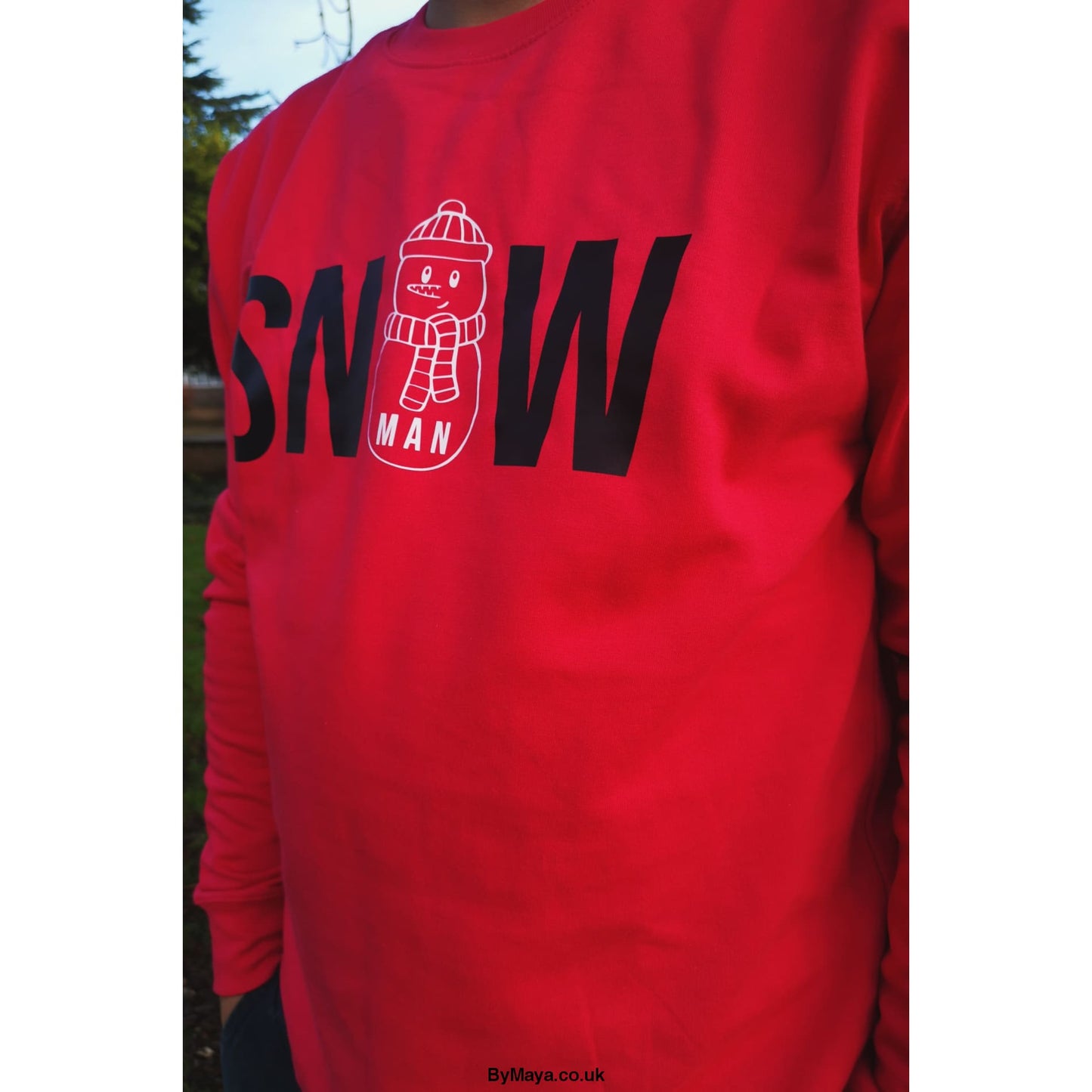 SNOW with a Snowman Men’s Christmas Sweatshirt - christmas
