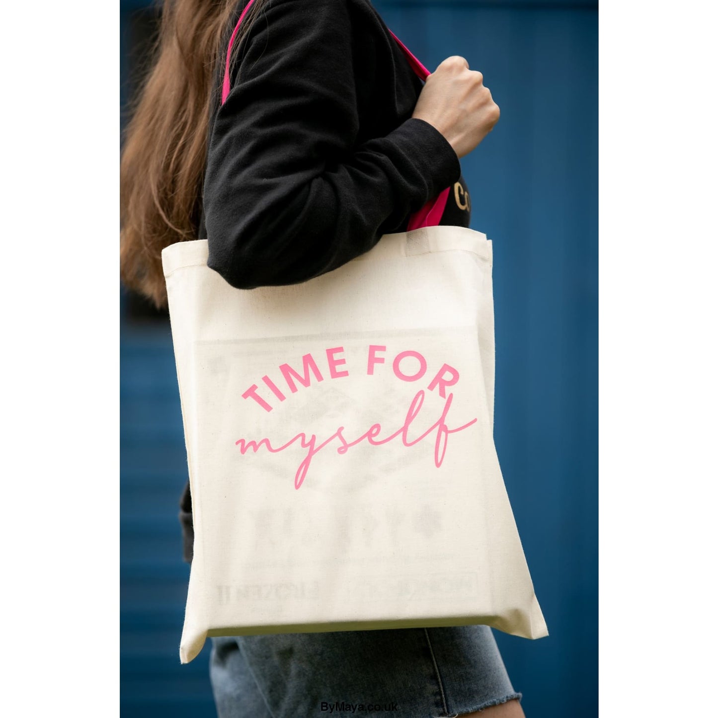 Time for Myself Bag For Life Personalised with Red Contrast