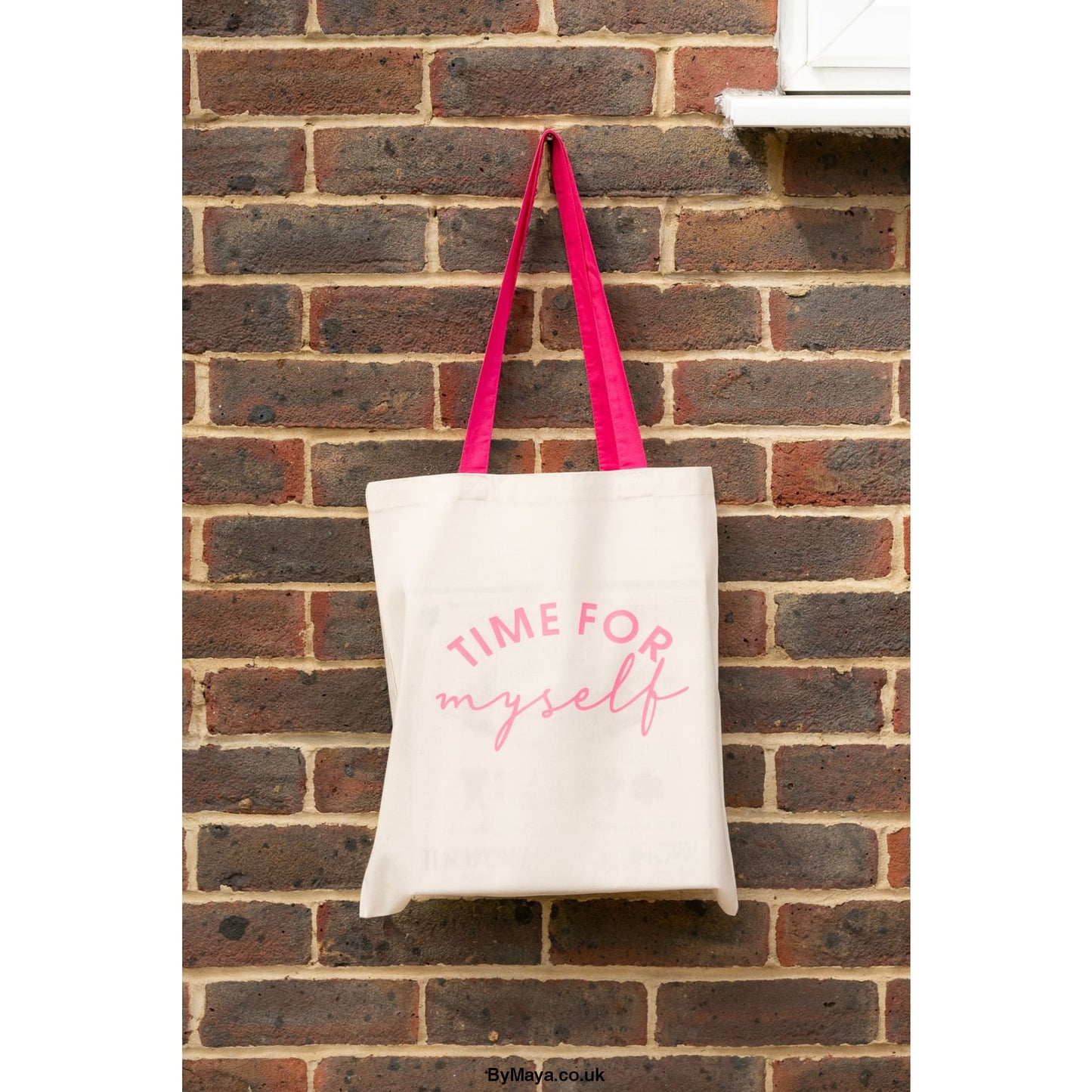 Time for Myself Bag For Life Personalised with Red Contrast