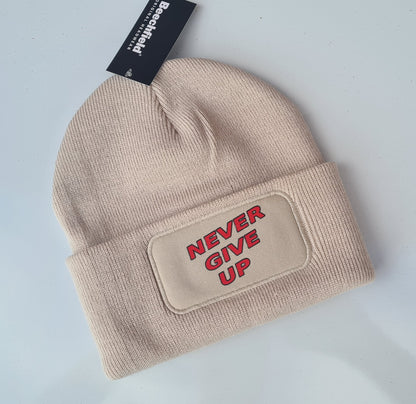 Never Give UP Sand Patch Beanie