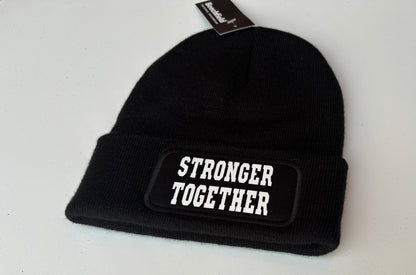 Stronger Together Black Patch Beanie