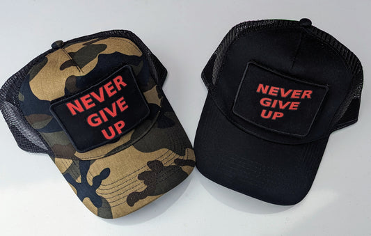 Never Give Up Snapback Trucker Cap Personalized