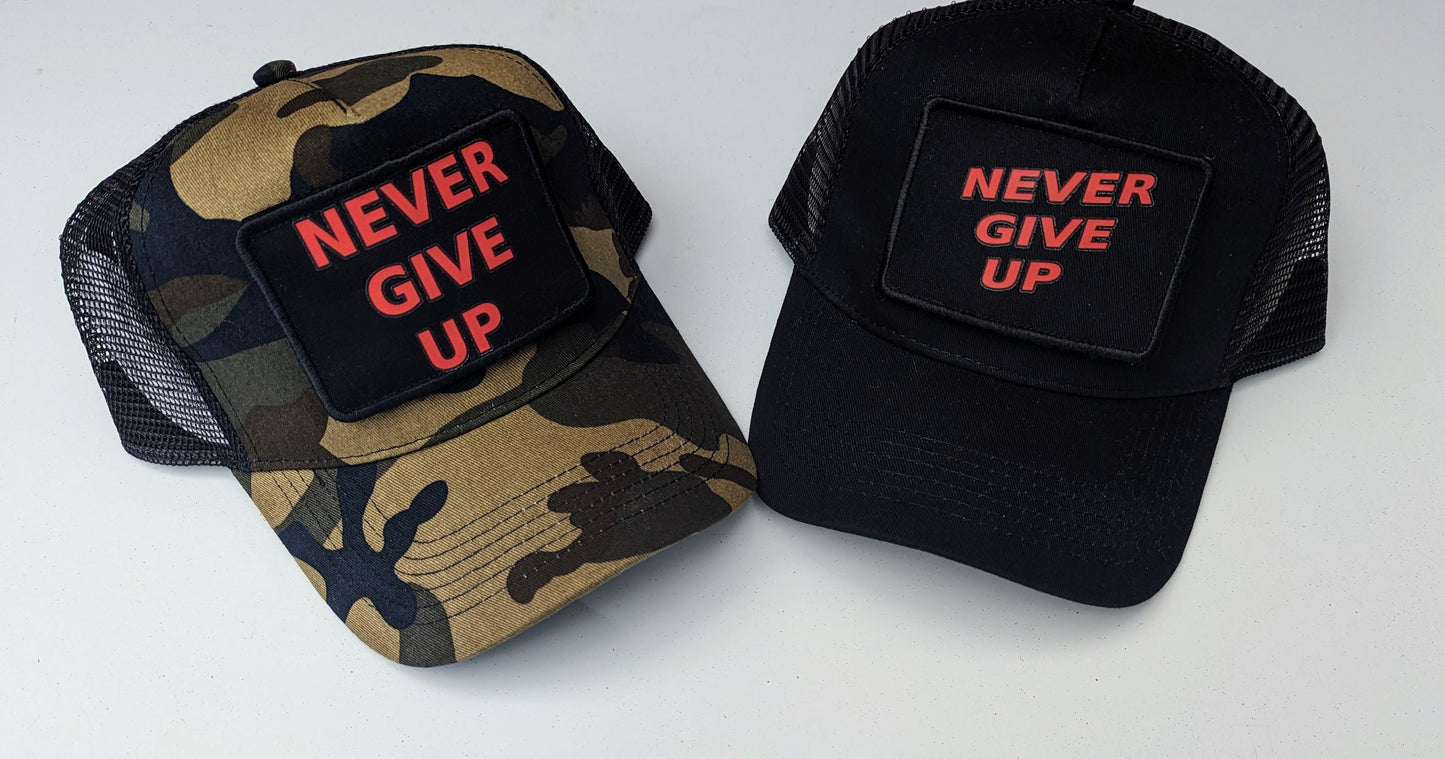 Never Give Up Snapback Trucker Cap Personalized