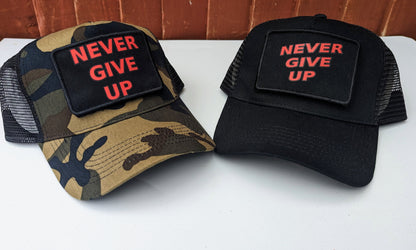 Never Give Up Snapback Trucker Cap Personalized