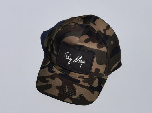Personalised Camo 5 Panel Cap Removable Patch