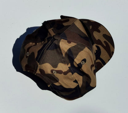 Personalised Camo 5 Panel Cap Removable Patch