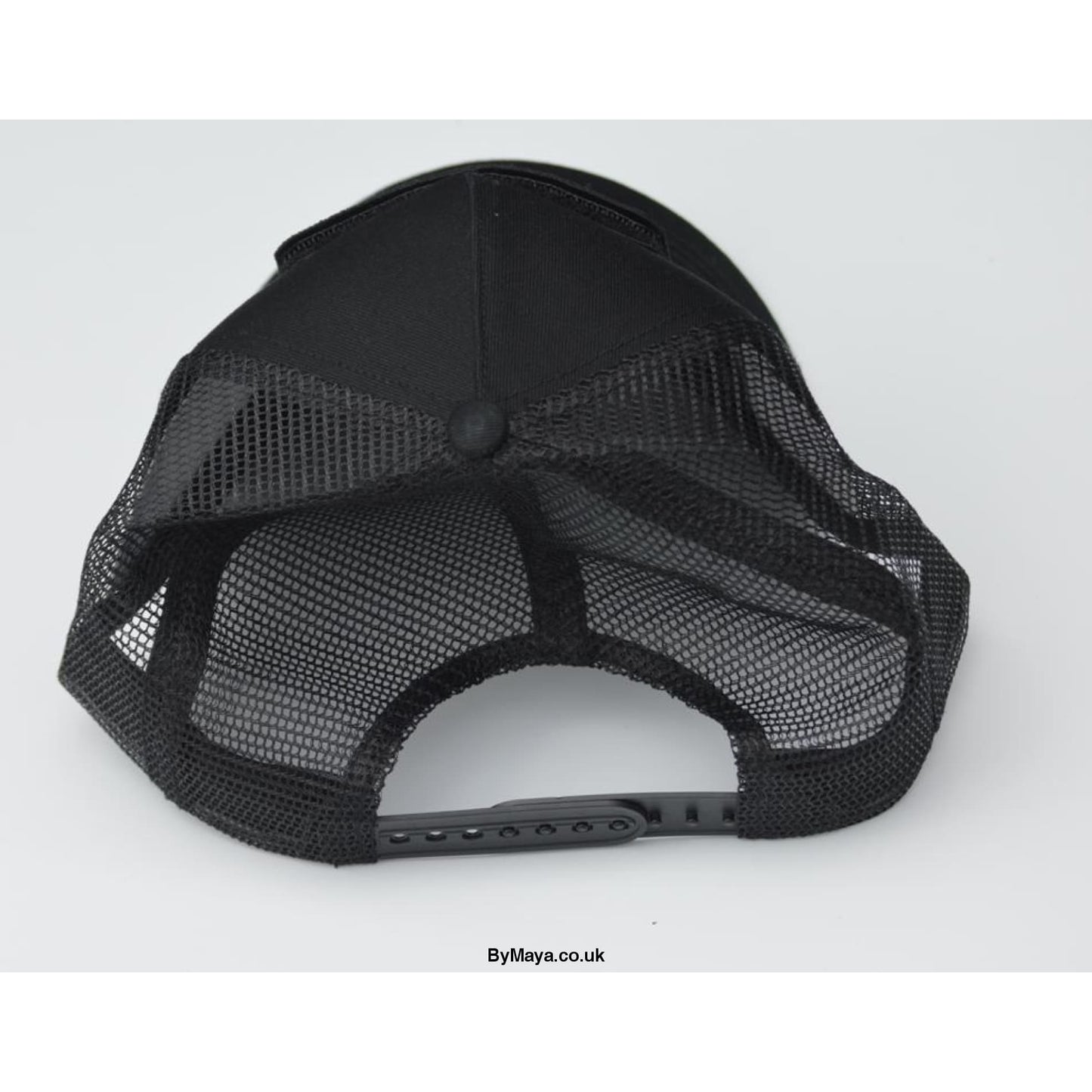 By Maya Logo on a Patch Snapback Trucker Cap Black - Men’s 