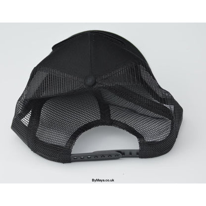 By Maya Logo on a Patch Snapback Trucker Cap Black - Men’s 