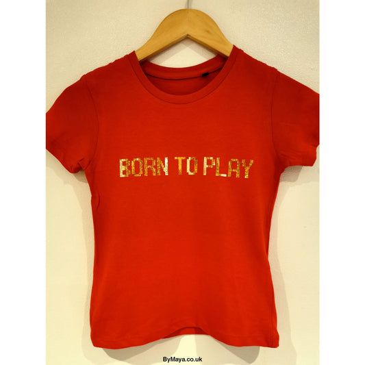 Born to Play kids personalised Organic cotton T-shirt - 