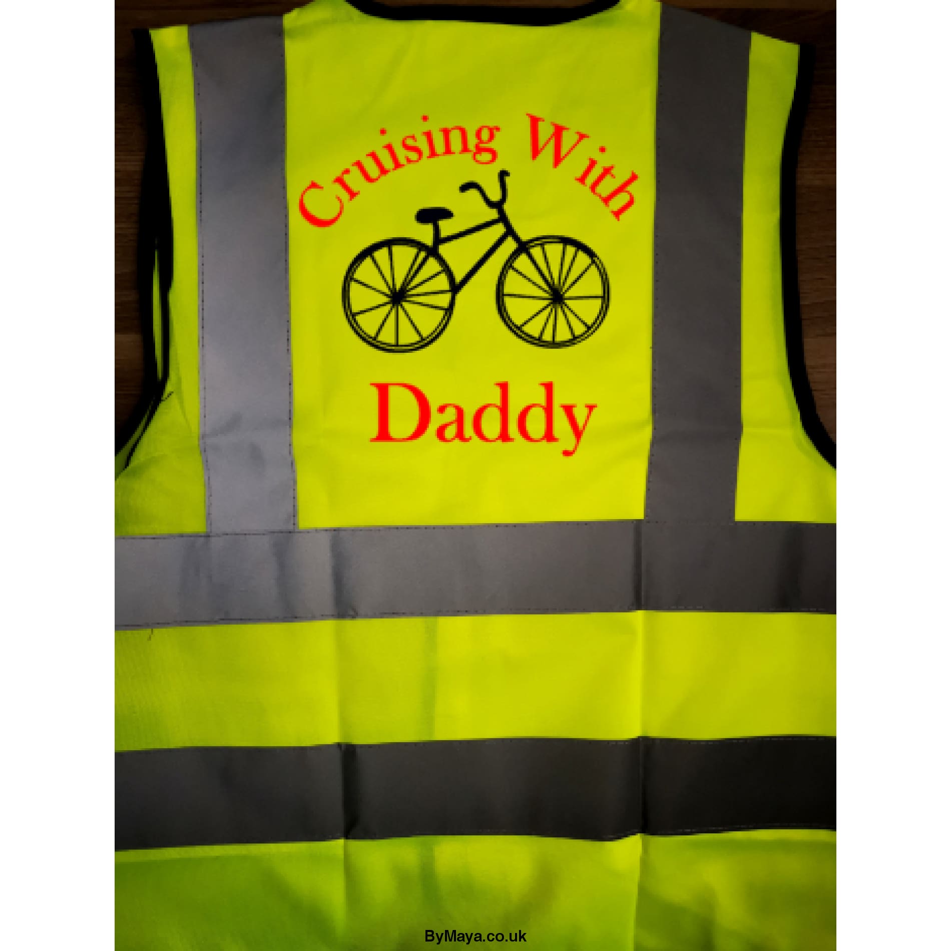 Cruising with Daddy Cyclist Personalised Hi-vis for children
