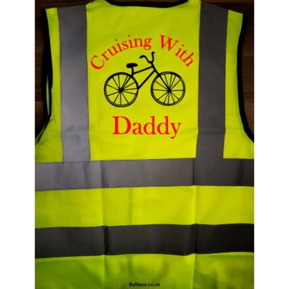 Cruising with Daddy Cyclist Personalised Hi-vis for children