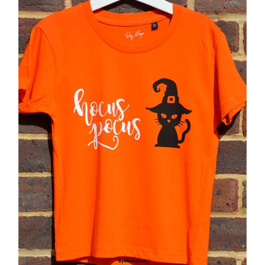 Hocus Pocus personalised Halloween ringspun semi-combed cotton Kids T-shirt - bymaya.co.uk