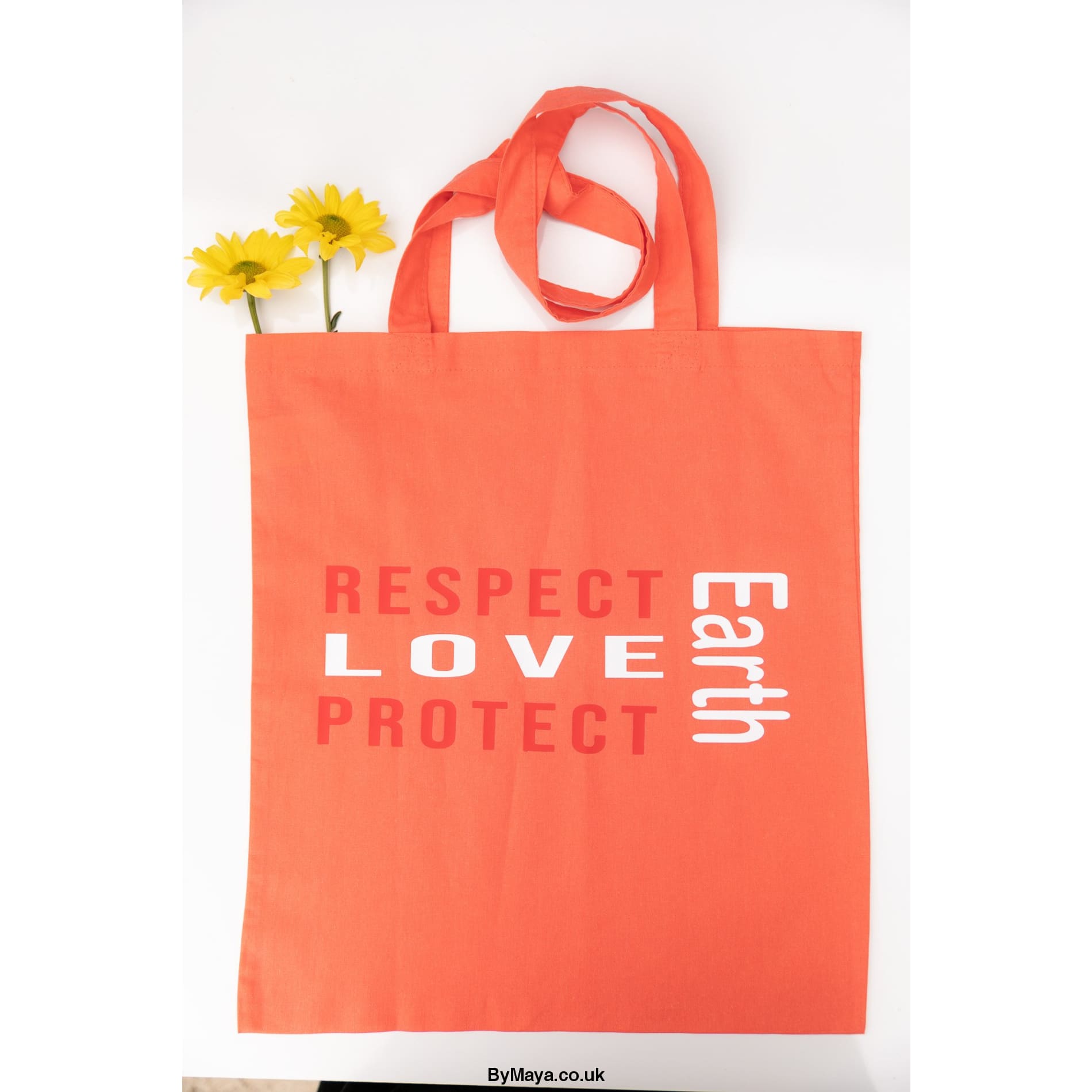 Love Protect Respect Earth Personalised Coral Bag For Life -