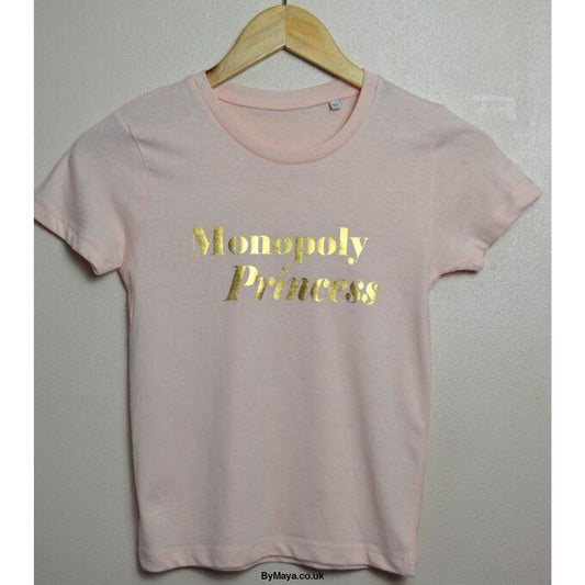 Monopoly Princess text for Girls on a Organic cotton T-shirt - bymaya.co.uk