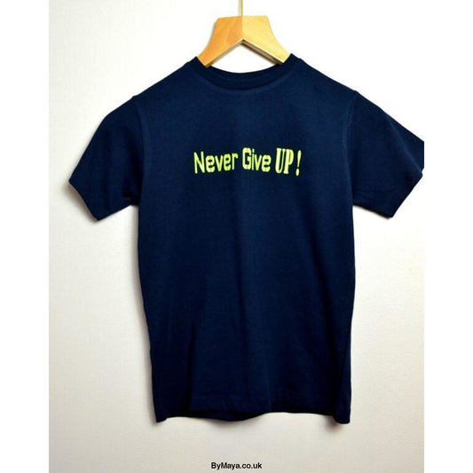 Never Give Up! kids personalised T-shirt - bymaya.co.uk