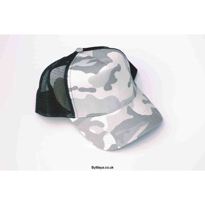 Personalised Arctic Camo Snapback Trucker Cap Mesh Rear 