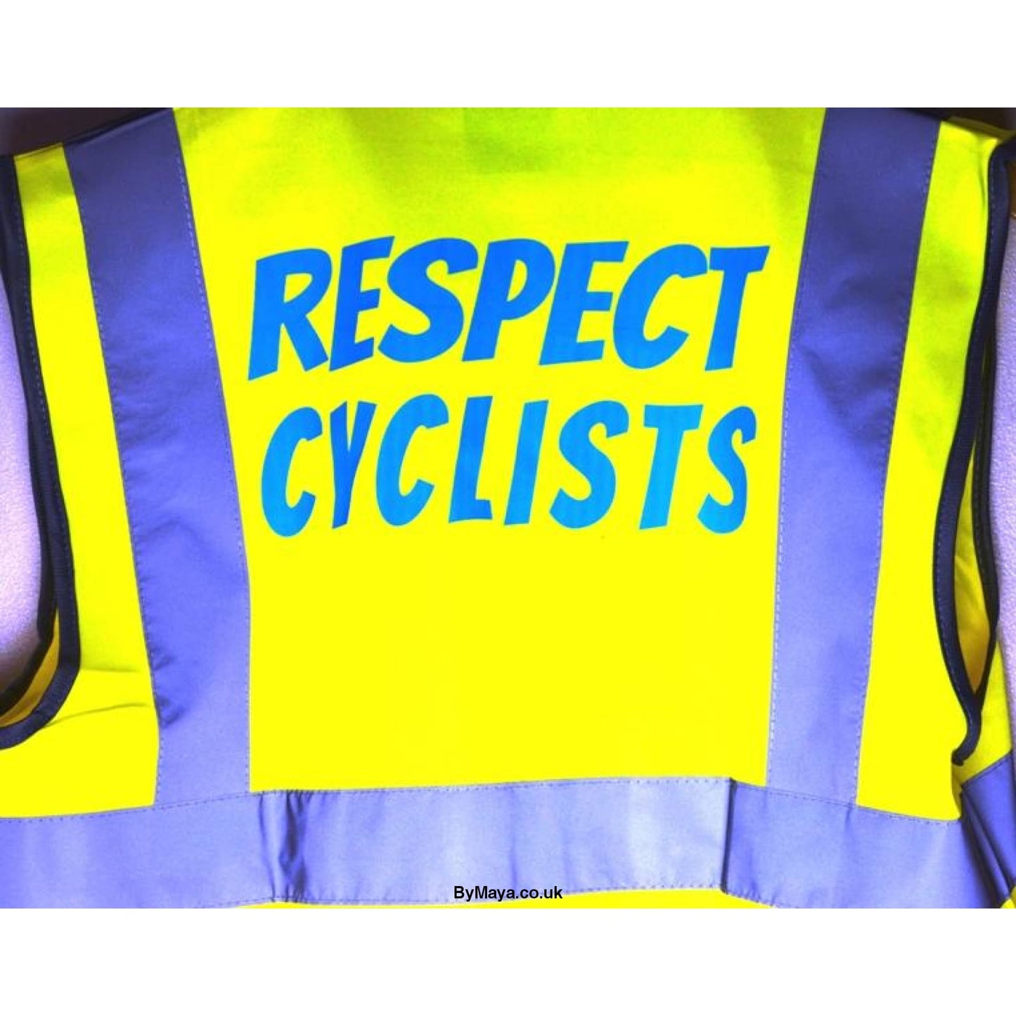 Respect Cyclists Personalised  Hi-vis - bymaya.co.uk