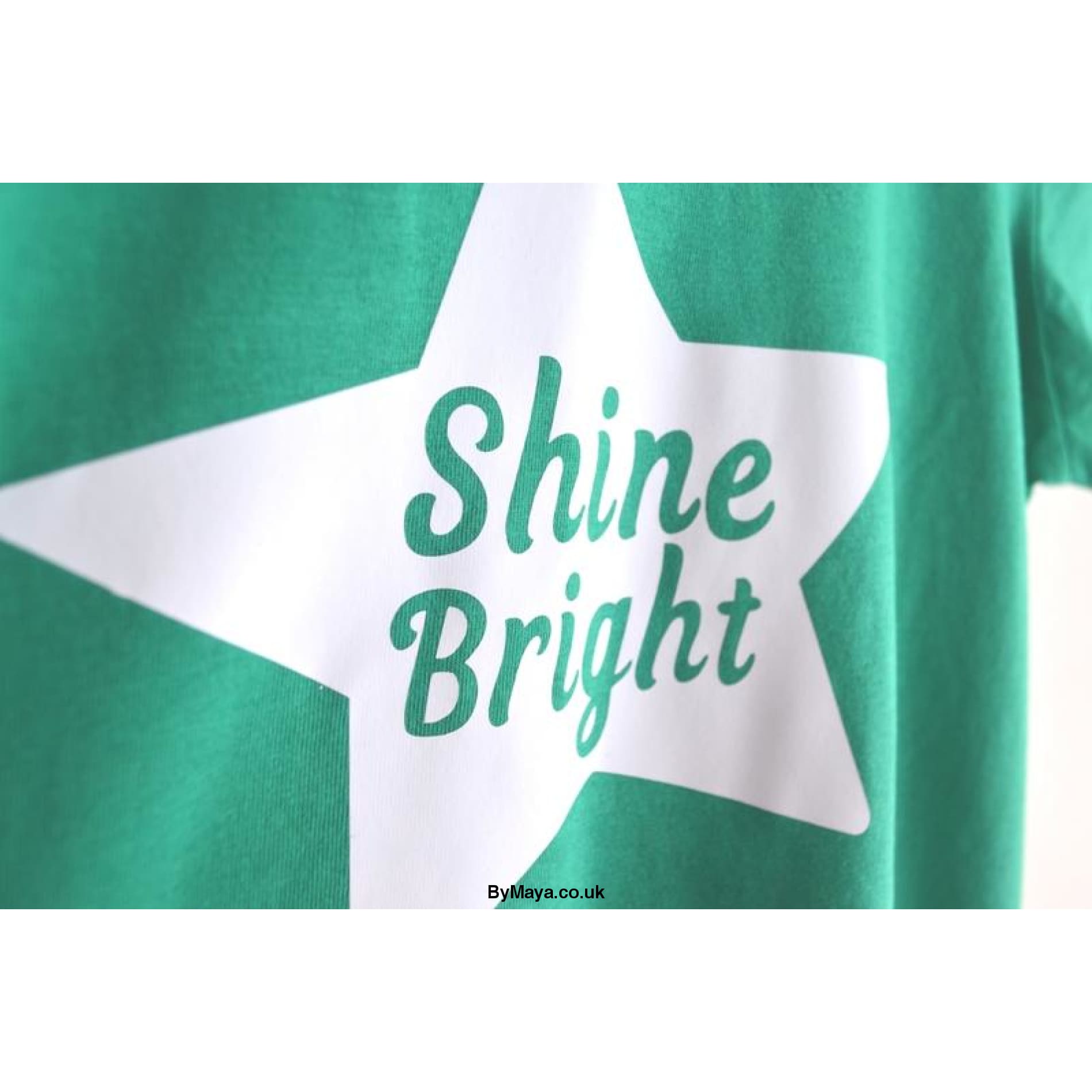 Shine Bright Personalised on a Ethically Made from Organic Cotton Vegan Approved T-shirt - bymaya.co.uk