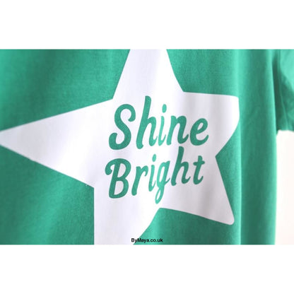 Shine Bright Personalised on a Ethically Made from Organic Cotton Vegan Approved T-shirt - bymaya.co.uk
