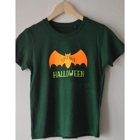 Spooky Halloween Personalised Message on a Boys Organic 