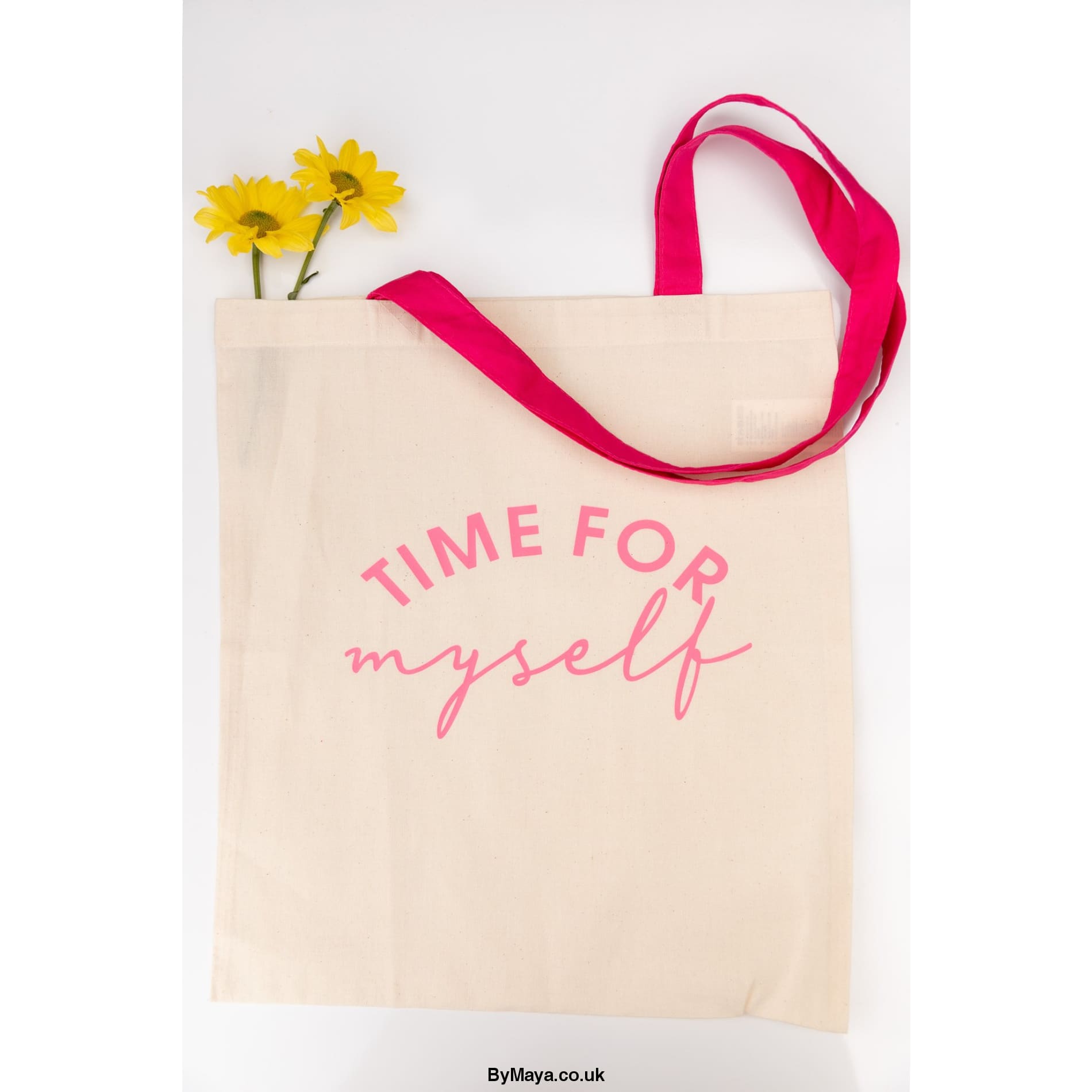 Time for Myself Bag For Life Personalised with Red Contrast 